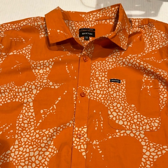 New Brixton Charter Print Button Up Shirt - Burnt Orange - XXL NWT - Picture 4 of 6